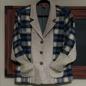 Sundance Blue and Gray Plaid Woman's Jacket